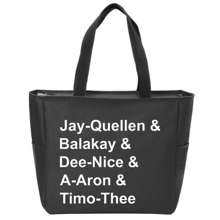 Jay Quellen & Balakay & Dee Nice & A Aron & Timo Thee Zip Tote Bag