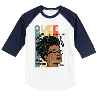 Juneteenth Queen Celebration Artwork Baseball Sleeve Shirt