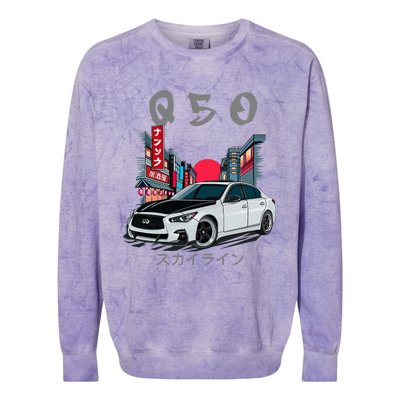 Jdm Q50 Car Lover Enthusiast Skyline Colorblast Crewneck Sweatshirt