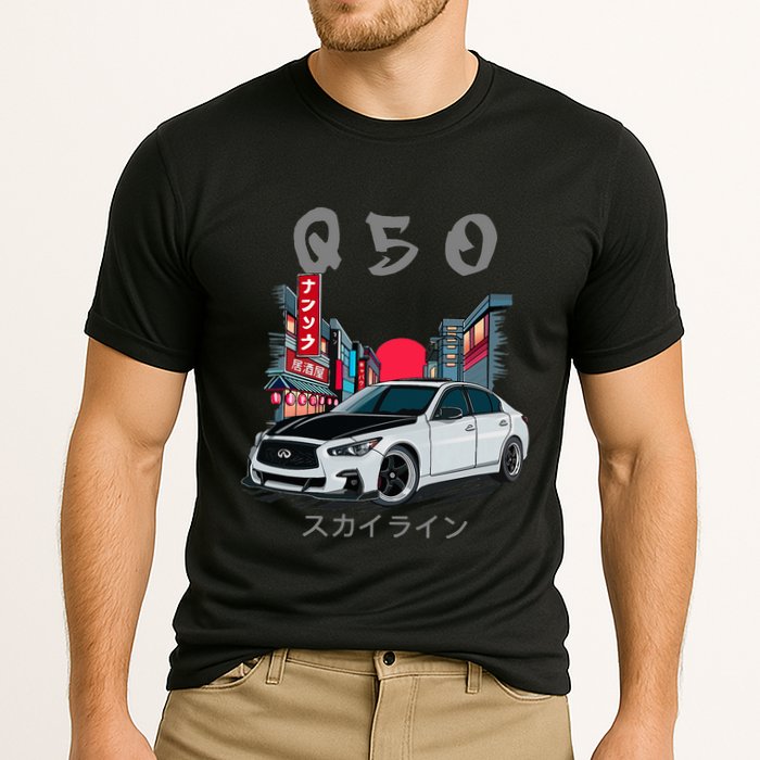 Jdm Q50 Car Lover Enthusiast Skyline Cooling Performance Crew T-Shirt