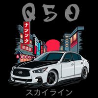 Jdm Q50 Car Lover Enthusiast Skyline Cooling Performance Crew T-Shirt