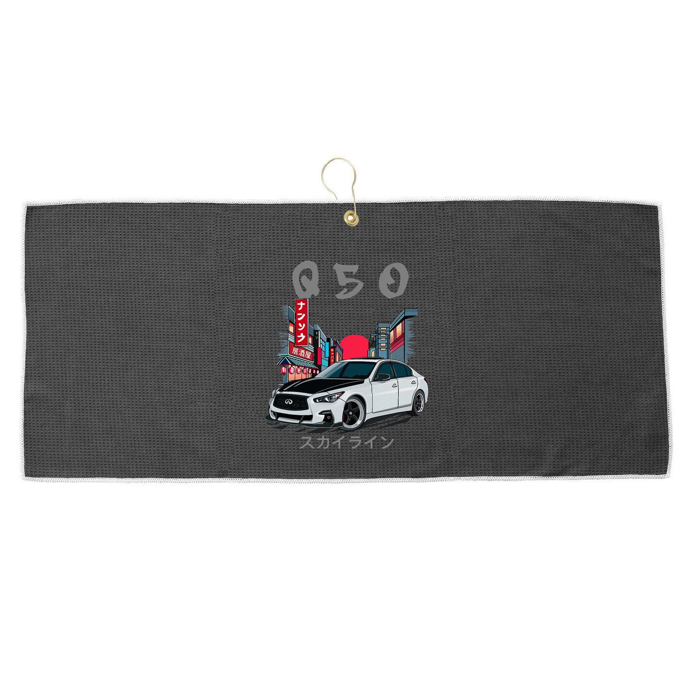 Jdm Q50 Car Lover Enthusiast Skyline Large Microfiber Waffle Golf Towel