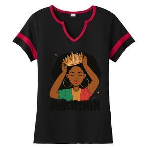 Juneteenth Queen Female Ladies Halftime Notch Neck Tee