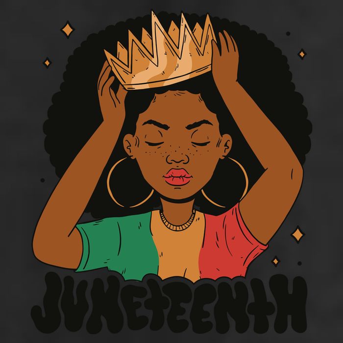 Juneteenth Queen Female 7 Panel Mesh Trucker Snapback Hat