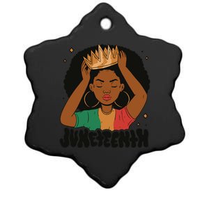 Juneteenth Queen Female Ceramic Star Ornament