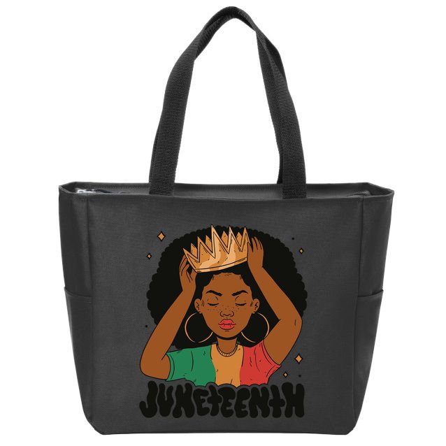 Juneteenth Queen Female Zip Tote Bag