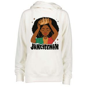 Juneteenth Queen Female Womens Funnel Neck Pullover Hood