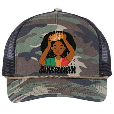 Juneteenth Queen Female Retro Rope Trucker Hat Cap