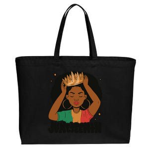 Juneteenth Queen Female Cotton Canvas Jumbo Tote