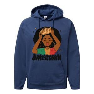 Juneteenth Queen Female Performance Fleece Hoodie