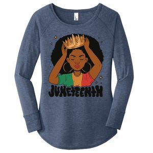 Juneteenth Queen Female Women's Perfect Tri Tunic Long Sleeve Shirt