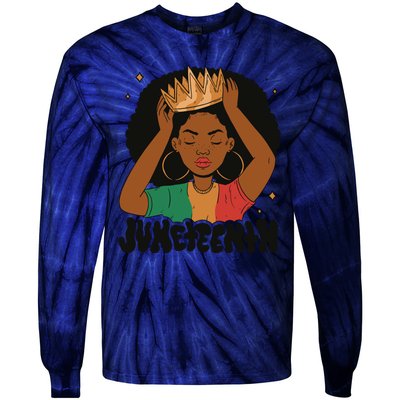 Juneteenth Queen Female Tie-Dye Long Sleeve Shirt