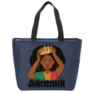 Juneteenth Queen Female Zip Tote Bag