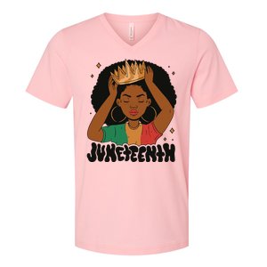 Juneteenth Queen Female V-Neck T-Shirt