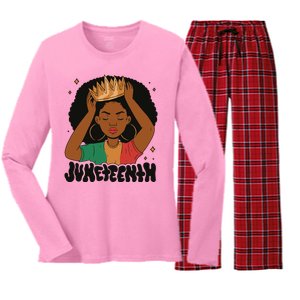 Juneteenth Queen Female Women's Long Sleeve Flannel Pajama Set 