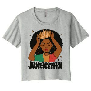 Juneteenth Queen Female Women's Crop Top Tee