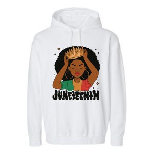 Juneteenth Queen Female Garment-Dyed Fleece Hoodie