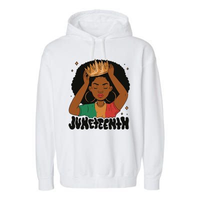 Juneteenth Queen Female Garment-Dyed Fleece Hoodie