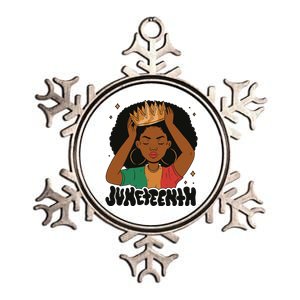 Juneteenth Queen Female Metallic Star Ornament