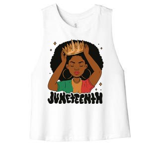 Juneteenth Queen Female Women's Racerback Cropped Tank