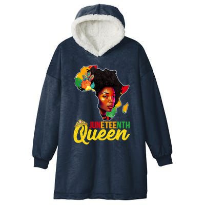 Juneteenth Queen Melanin Cute Black Magic Gift Hooded Wearable Blanket