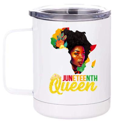 Juneteenth Queen Melanin Cute Black Magic Gift 12 oz Stainless Steel Tumbler Cup