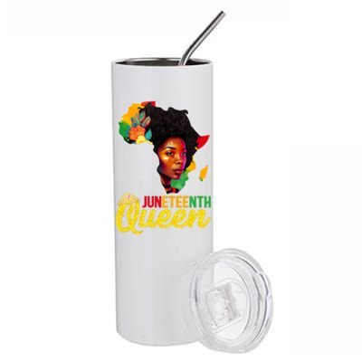 Juneteenth Queen Melanin Cute Black Magic Gift Stainless Steel Tumbler