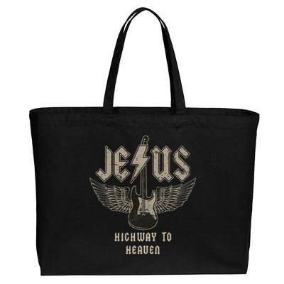 Jesus Rock And Roll Christian Music Worship Bible Verse Cotton Canvas Jumbo Tote