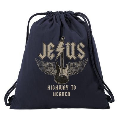 Jesus Rock And Roll Christian Music Worship Bible Verse Drawstring Bag