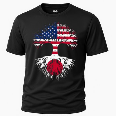 Japanese Roots American Grown Tree USA Flag Funny Japan Flag Performance Shirt