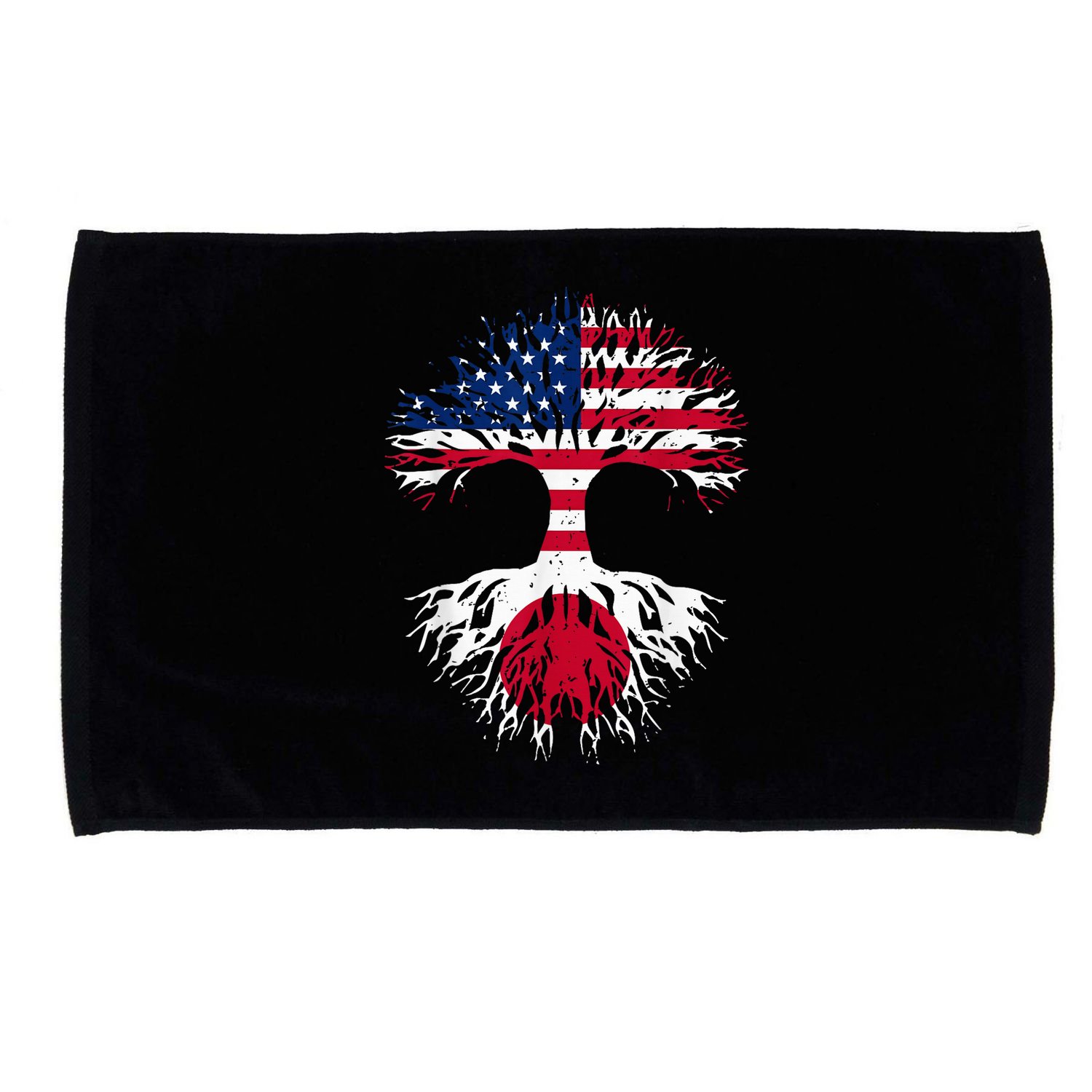 Japanese Roots American Grown Tree USA Flag Funny Japan Flag Microfiber Hand Towel