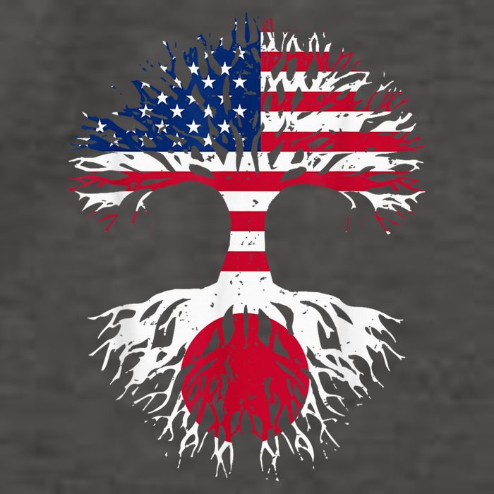 Japanese Roots American Grown Tree USA Flag Funny Japan Flag Vector Backpack