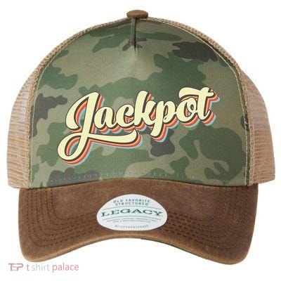 Jackpot Retro Art Baseball Font Vintage Legacy Tie Dye Trucker Hat