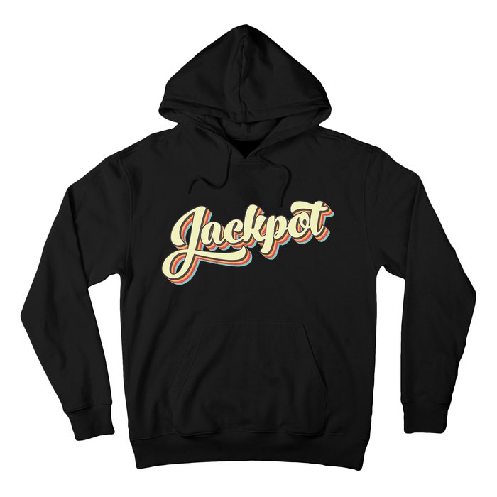 Jackpot Retro Art Baseball Font Vintage Hoodie