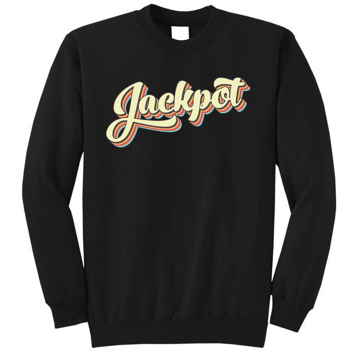 Jackpot Retro Art Baseball Font Vintage Sweatshirt