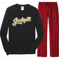 Jackpot Retro Art Baseball Font Vintage Long Sleeve Pajama Set