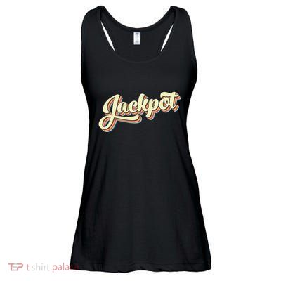 Jackpot Retro Art Baseball Font Vintage Ladies Essential Flowy Tank
