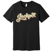 Jackpot Retro Art Baseball Font Vintage Premium T-Shirt