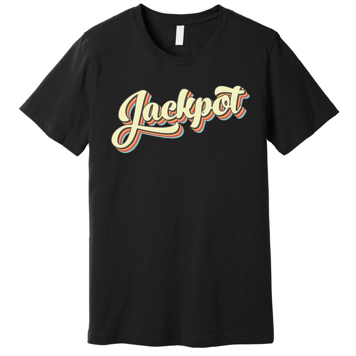 Jackpot Retro Art Baseball Font Vintage Premium T-Shirt