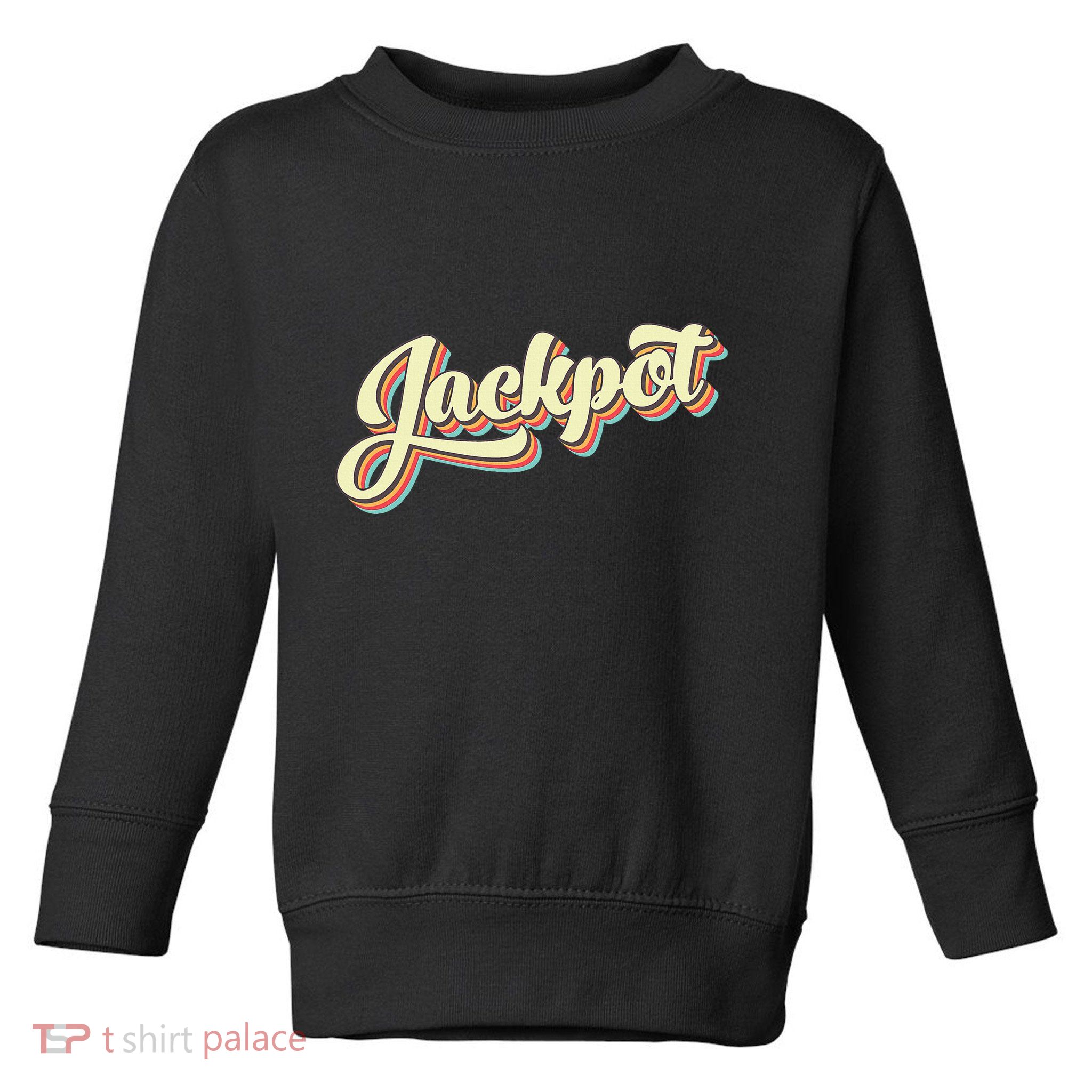 Jackpot Retro Art Baseball Font Vintage Toddler Sweatshirt