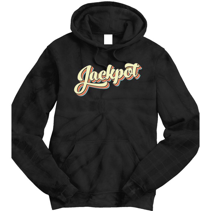 Jackpot Retro Art Baseball Font Vintage Tie Dye Hoodie