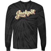 Jackpot Retro Art Baseball Font Vintage Tie-Dye Long Sleeve Shirt