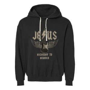 Jesus Rock And Roll Christian Music Worship Bible Verse Garment-Dyed Fleece Hoodie