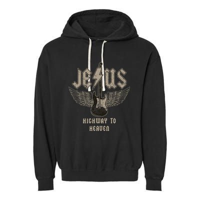 Jesus Rock And Roll Christian Music Worship Bible Verse Garment-Dyed Fleece Hoodie