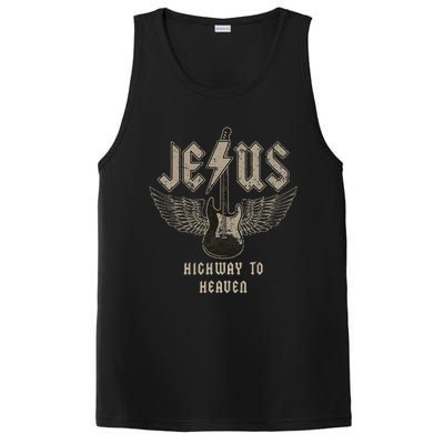 Jesus Rock And Roll Christian Music Worship Bible Verse PosiCharge Competitor Tank