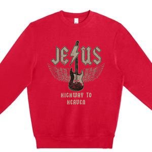 Jesus Rock And Roll Christian Music Worship Bible Verse Premium Crewneck Sweatshirt