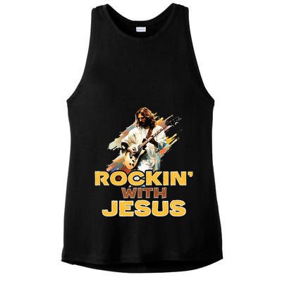 Jesus Rock And Roll Jesus Is King Meme Ladies PosiCharge Tri-Blend Wicking Tank