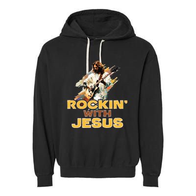 Jesus Rock And Roll Jesus Is King Meme Garment-Dyed Fleece Hoodie