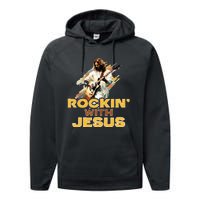 Jesus Rock And Roll Jesus Is King Meme Performance Fleece Hoodie