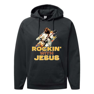 Jesus Rock And Roll Jesus Is King Meme Performance Fleece Hoodie